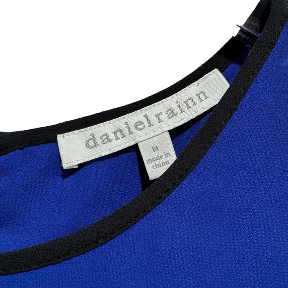 Daniel Rainn Sheer Blue and Black Blouse Size Medium - Picture 3 of 4